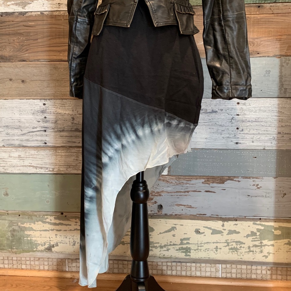 Tie-dye high/low cotton skirt